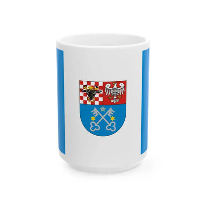 POL powiat krotoszynski flag (Poland) White Coffee Mug 15oz - Go Mug Yourself