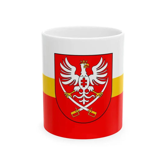 POL powiat miechowski flag (Poland) White Coffee Mug 11oz - Go Mug Yourself