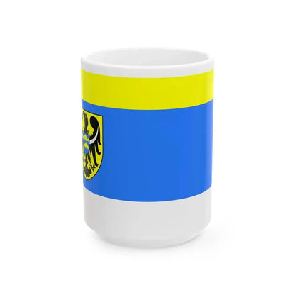POL powiat milicki flag (Poland) White Coffee Mug 15oz - Go Mug Yourself