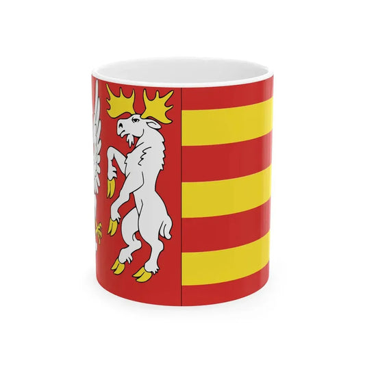 POL powiat moniecki flag (Poland) White Coffee Mug 11oz - Go Mug Yourself