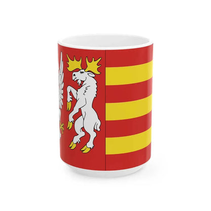 POL powiat moniecki flag (Poland) White Coffee Mug 15oz - Go Mug Yourself