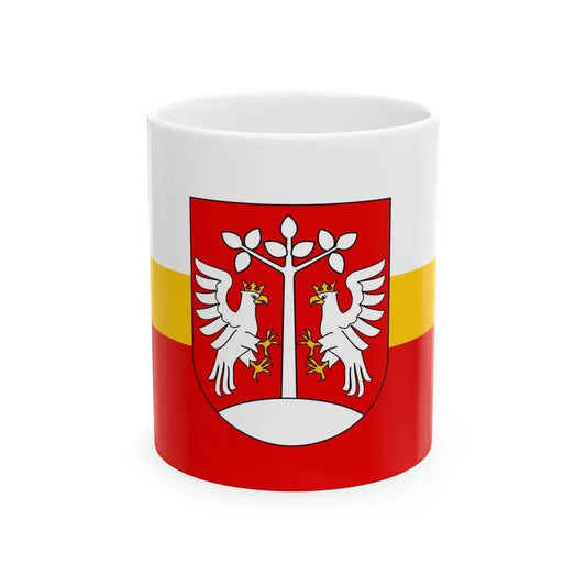 POL powiat myslenicki flag (Poland) White Coffee Mug 11oz - Go Mug Yourself