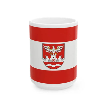 POL powiat nowodworski flag (Poland) White Coffee Mug 15oz - Go Mug Yourself