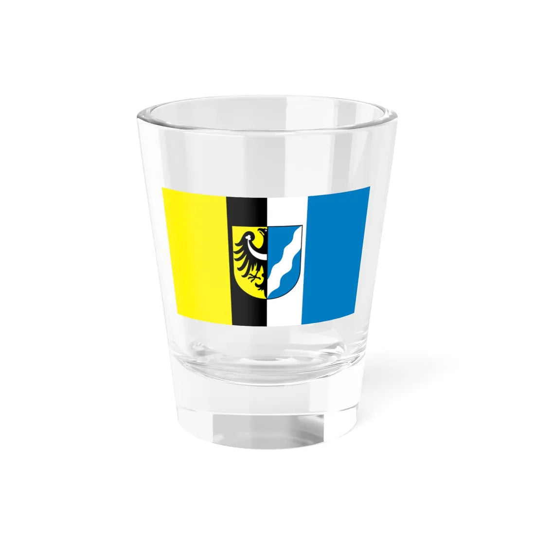 POL powiat nowosolski flag with arms (Poland) Shot Glass 1.5oz 1.5oz - Go Mug Yourself