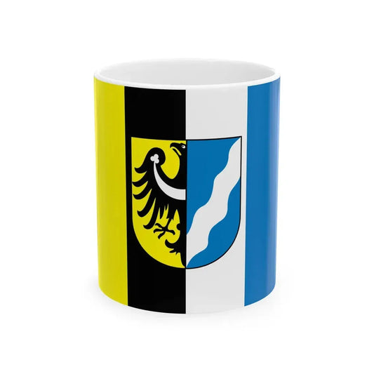 POL powiat nowosolski flag with arms (Poland) White Coffee Mug 11oz - Go Mug Yourself