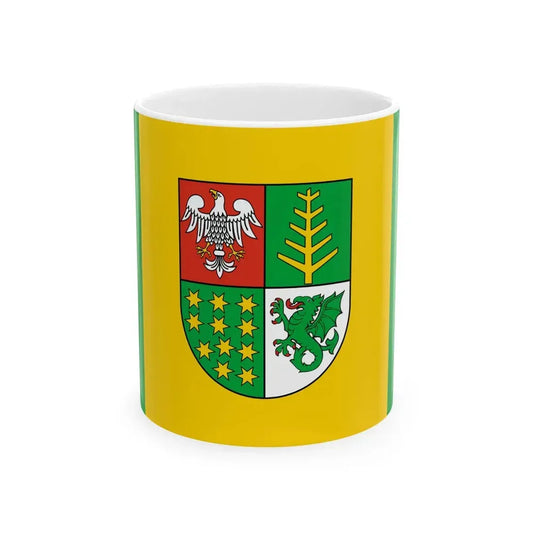 POL powiat ostrowski mazowiecki flag (Poland) White Coffee Mug 11oz - Go Mug Yourself