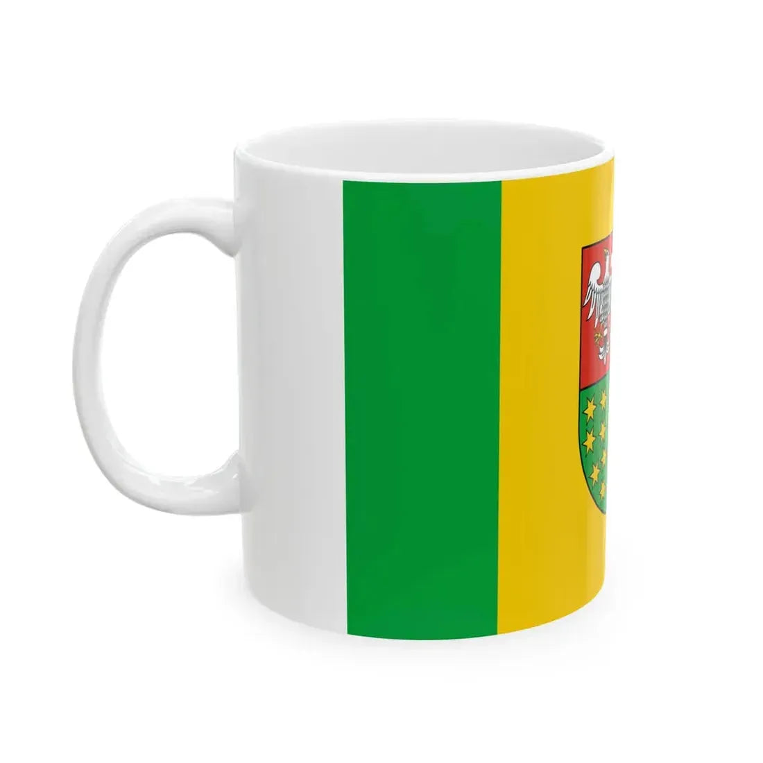 POL powiat ostrowski mazowiecki flag (Poland) White Coffee Mug - Go Mug Yourself