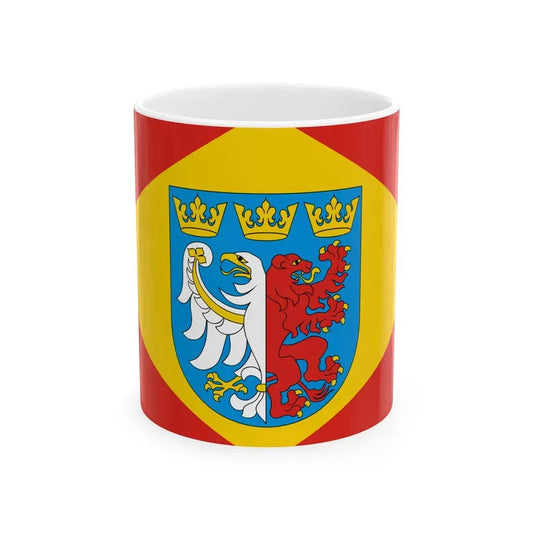 POL powiat pabianicki flag 1 (Poland) White Coffee Mug 11oz - Go Mug Yourself
