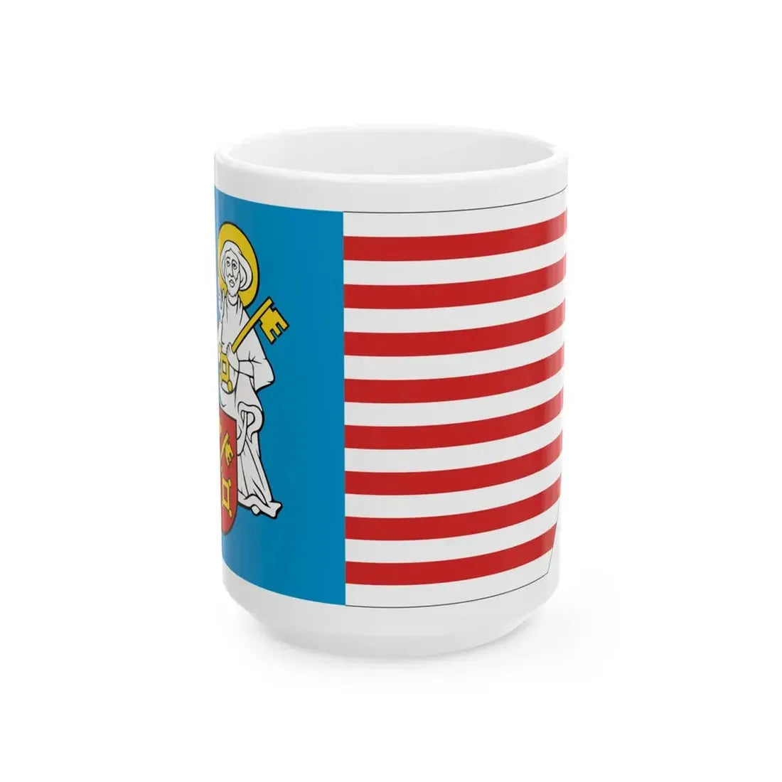 POL powiat poznanski flag (Poland) White Coffee Mug 15oz - Go Mug Yourself