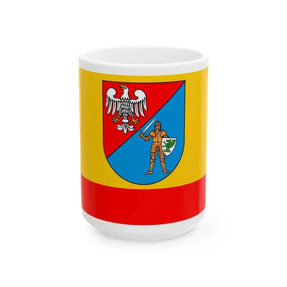 POL powiat pruszkowski flag (Poland) White Coffee Mug 15oz - Go Mug Yourself