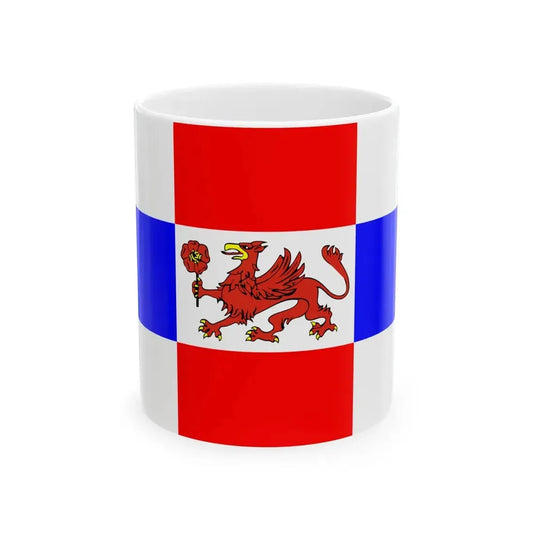 POL powiat pyrzycki flag 2003 - 2011 (Poland) White Coffee Mug 11oz - Go Mug Yourself