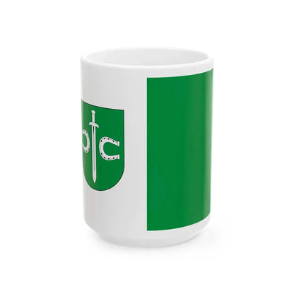 POL Pruszcz flag (Poland) White Coffee Mug 15oz - Go Mug Yourself