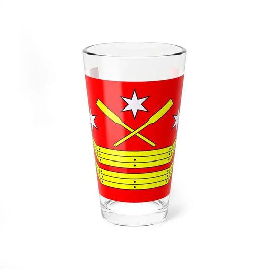 POL Rogowo flag (Poland) Pint Glass 16oz 16oz - Go Mug Yourself