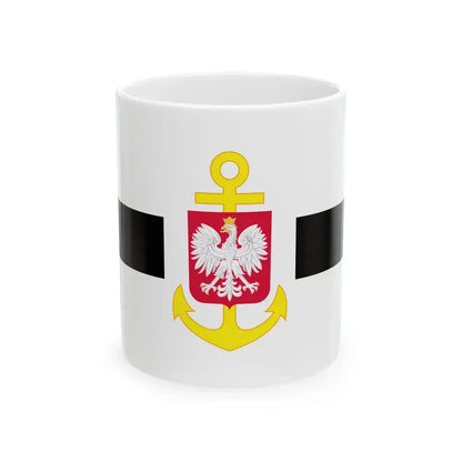POL service flag black (Poland) White Coffee Mug 11oz - Go Mug Yourself