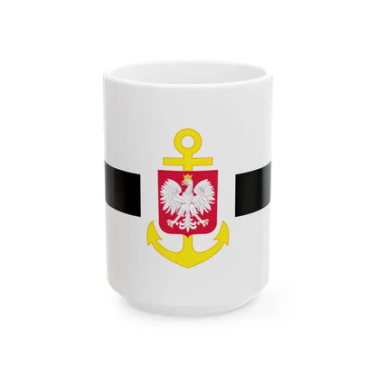 POL service flag black (Poland) White Coffee Mug 15oz - Go Mug Yourself