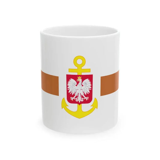POL service flag brown (Poland) White Coffee Mug 11oz - Go Mug Yourself