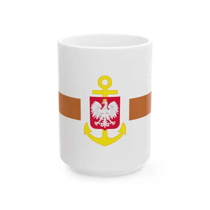 POL service flag brown (Poland) White Coffee Mug 15oz - Go Mug Yourself