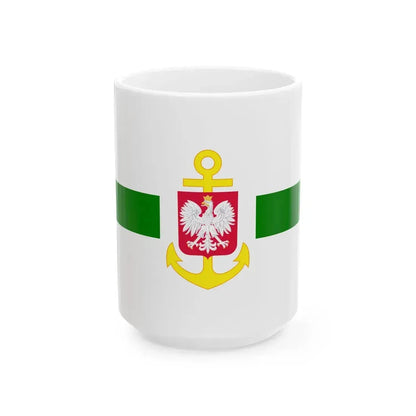 POL service flag green (Poland) White Coffee Mug 15oz - Go Mug Yourself