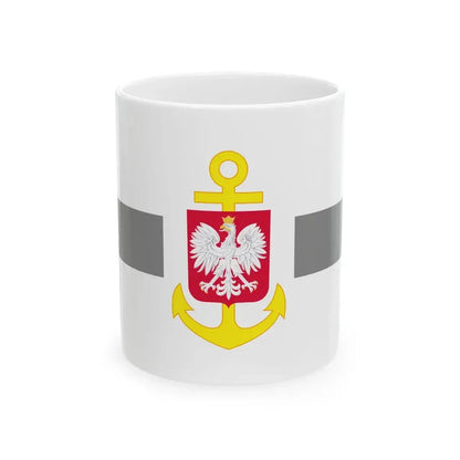 POL service flag grey (Poland) White Coffee Mug 11oz - Go Mug Yourself