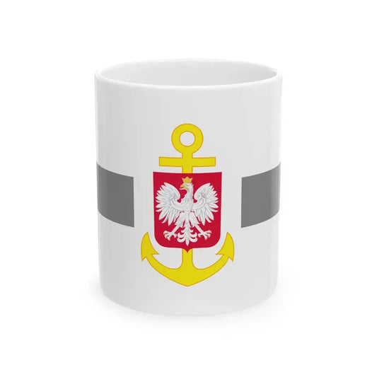 POL service flag grey (Poland) White Coffee Mug 11oz - Go Mug Yourself