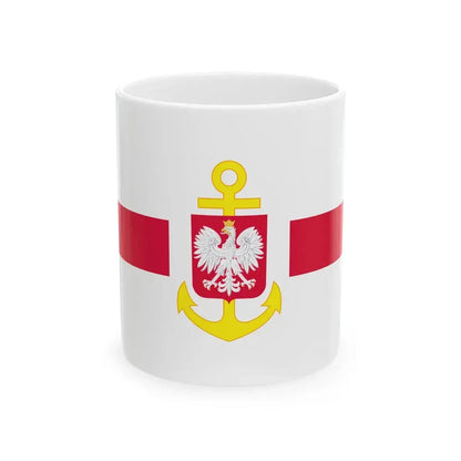 POL service flag red (Poland) White Coffee Mug 11oz - Go Mug Yourself
