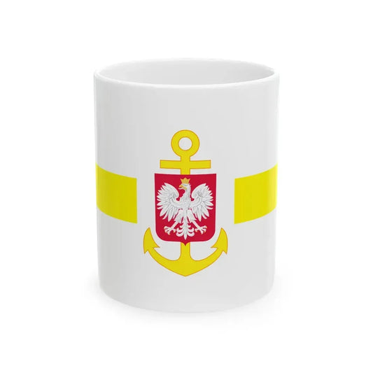 POL service flag yellow (Poland) White Coffee Mug 11oz - Go Mug Yourself