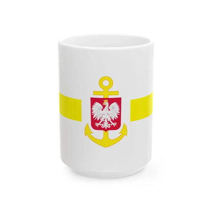 POL service flag yellow (Poland) White Coffee Mug 15oz - Go Mug Yourself