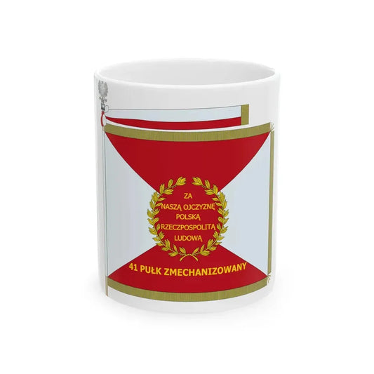 POL Sztandar 41 PZ Strona Lewa (Poland) White Coffee Mug 11oz - Go Mug Yourself