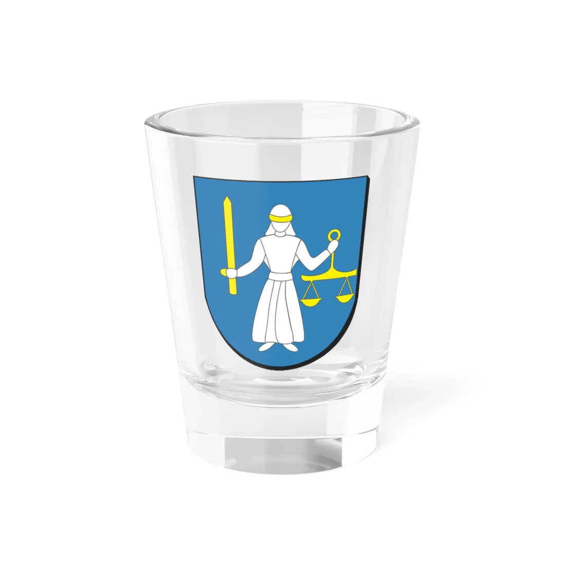 POL Wilamowice powiat cieszyński COA (Poland) (Coat of Arms) Shot Glass 1.5oz 1.5oz - Go Mug Yourself