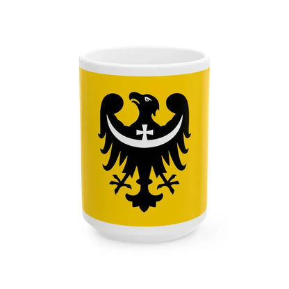 POL woj dolnoslaskie FLAG 2009 (Poland) White Coffee Mug 15oz - Go Mug Yourself