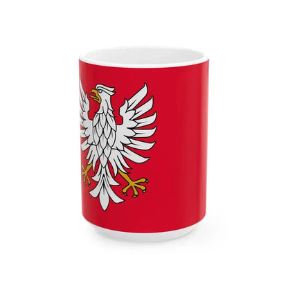 POL wojewodztwo mazowieckie flag (Poland) White Coffee Mug 15oz - Go Mug Yourself
