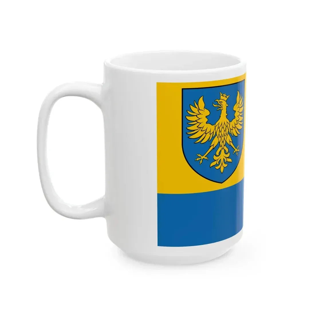 POL wojewodztwo opolskie flag formal (Poland) White Coffee Mug - Go Mug Yourself