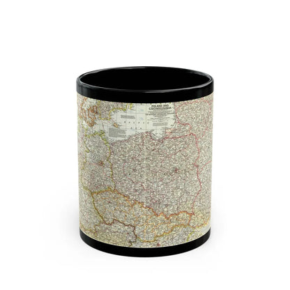 Poland and Czechoslovakia (1958) (Map) Black Coffee Mug-11oz-Go Mug Yourself