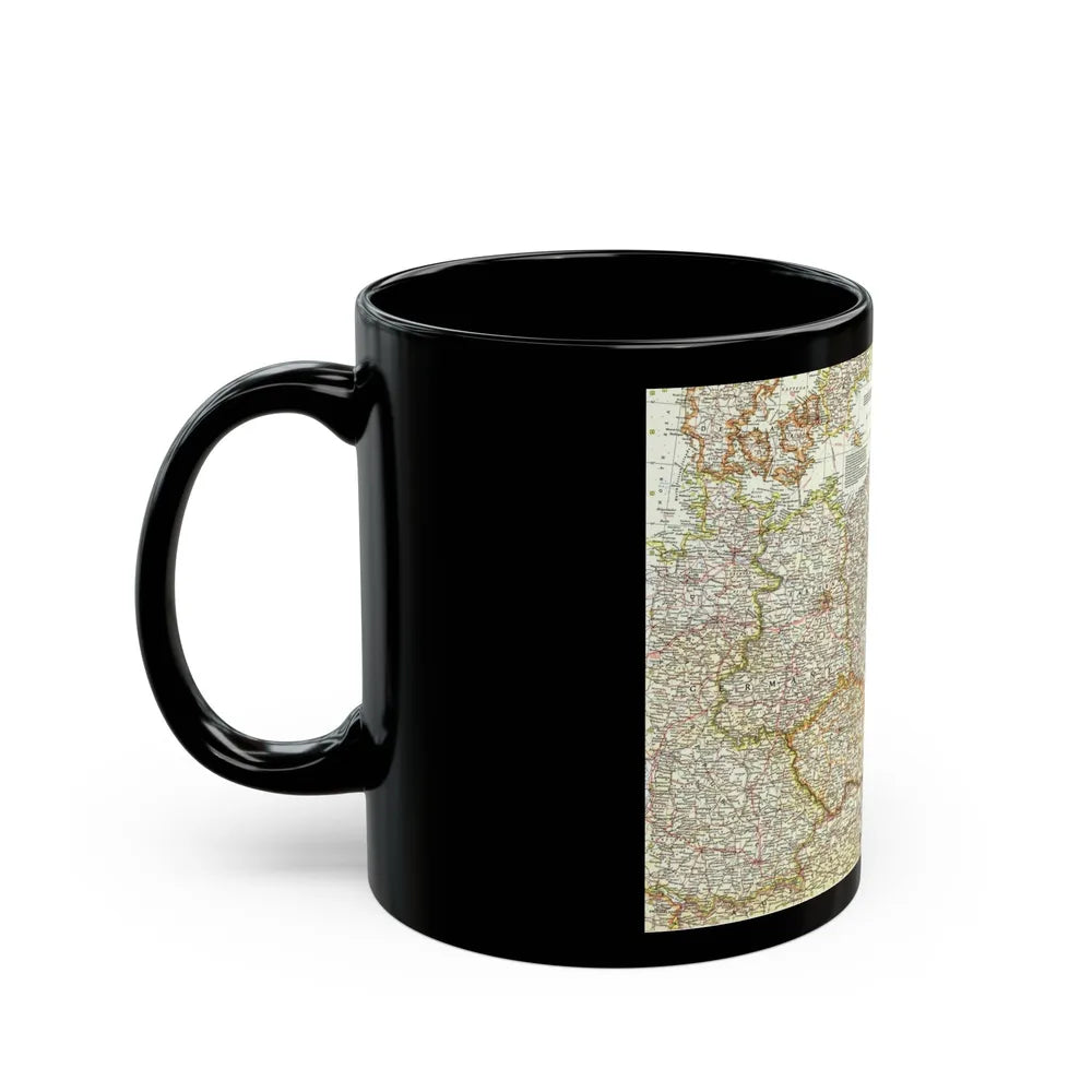 Poland and Czechoslovakia (1958) (Map) Black Coffee Mug-Go Mug Yourself