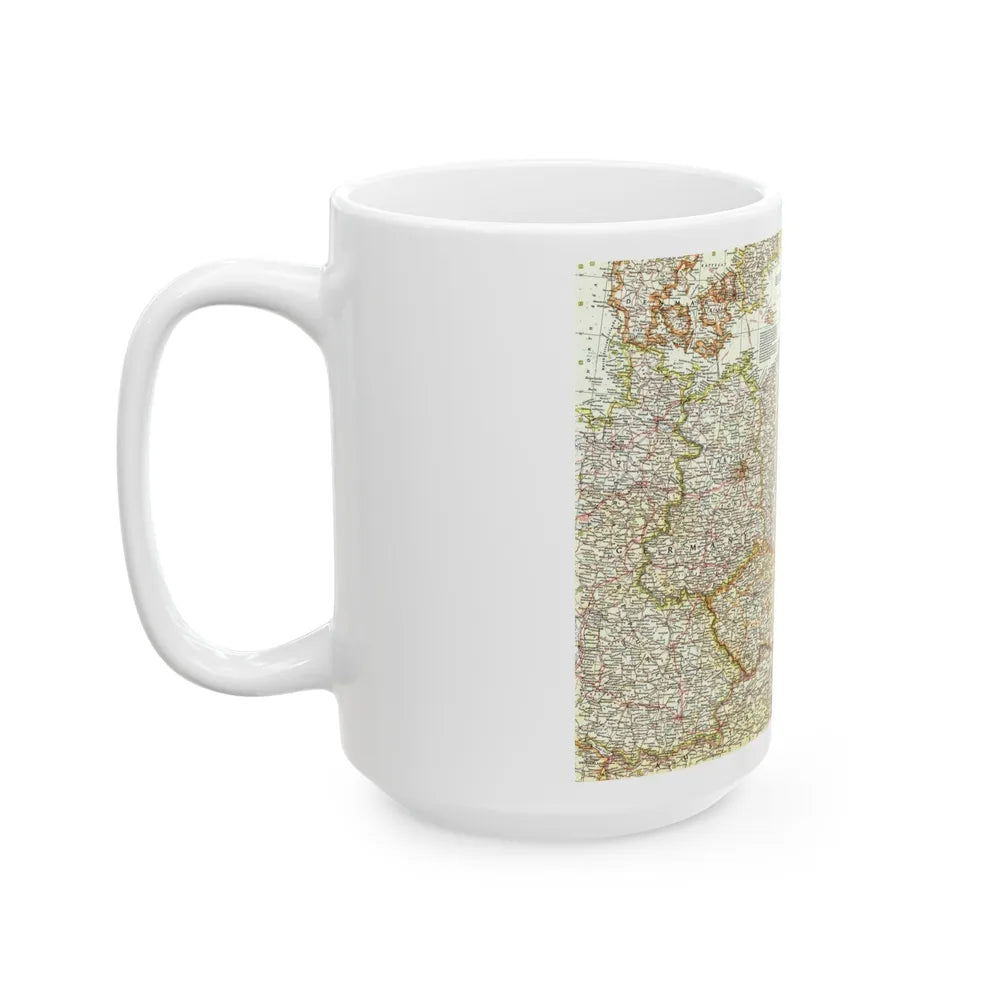 Poland and Czechoslovakia (1958) (Map) White Coffee Mug-Go Mug Yourself