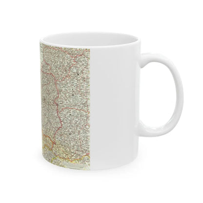 Poland and Czechoslovakia (1958) (Map) White Coffee Mug-Go Mug Yourself