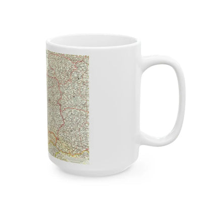 Poland and Czechoslovakia (1958) (Map) White Coffee Mug-Go Mug Yourself