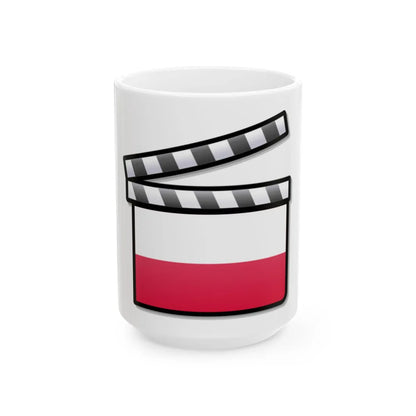 Poland film clapperboard (Poland) White Coffee Mug 15oz - Go Mug Yourself