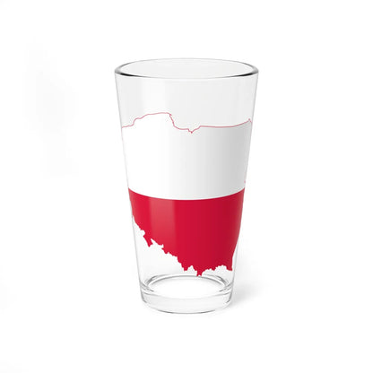 Poland map flag (Poland) Pint Glass 16oz 16oz - Go Mug Yourself