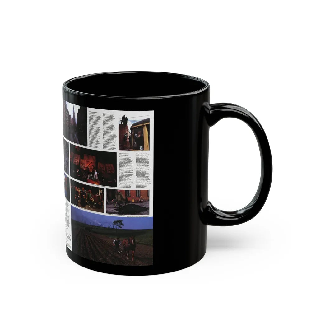 Poland - The Face and Faith 1 (1982) (Map) Black Coffee Mug-Go Mug Yourself