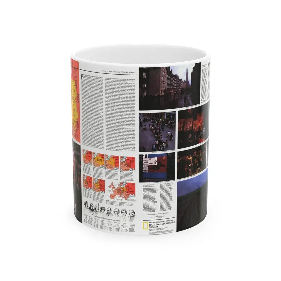 Poland - The Face and Faith 1 (1982) (Map) White Coffee Mug 11oz - Go Mug Yourself