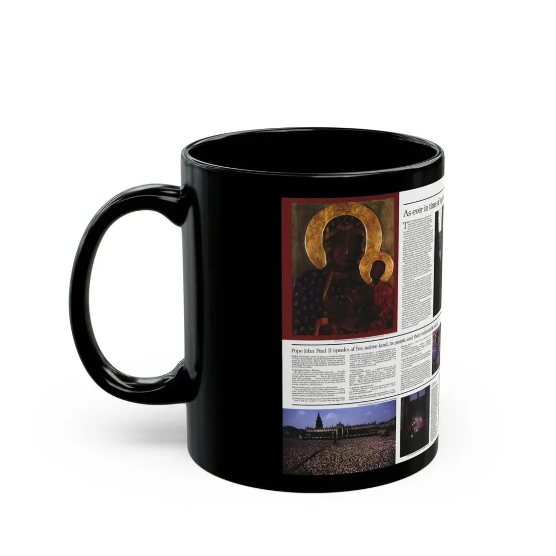 Poland - The Face and Faith 2 (1982) (Map) Black Coffee Mug - Go Mug Yourself