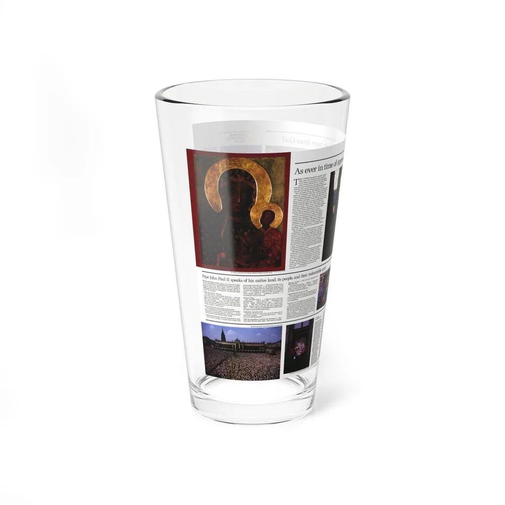 Poland - The Face and Faith 2 (1982) (Map) Pint Glass 16oz-Go Mug Yourself