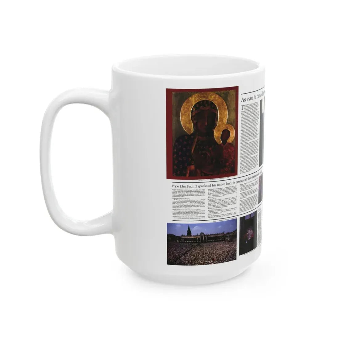 Poland - The Face and Faith 2 (1982) (Map) White Coffee Mug - Go Mug Yourself