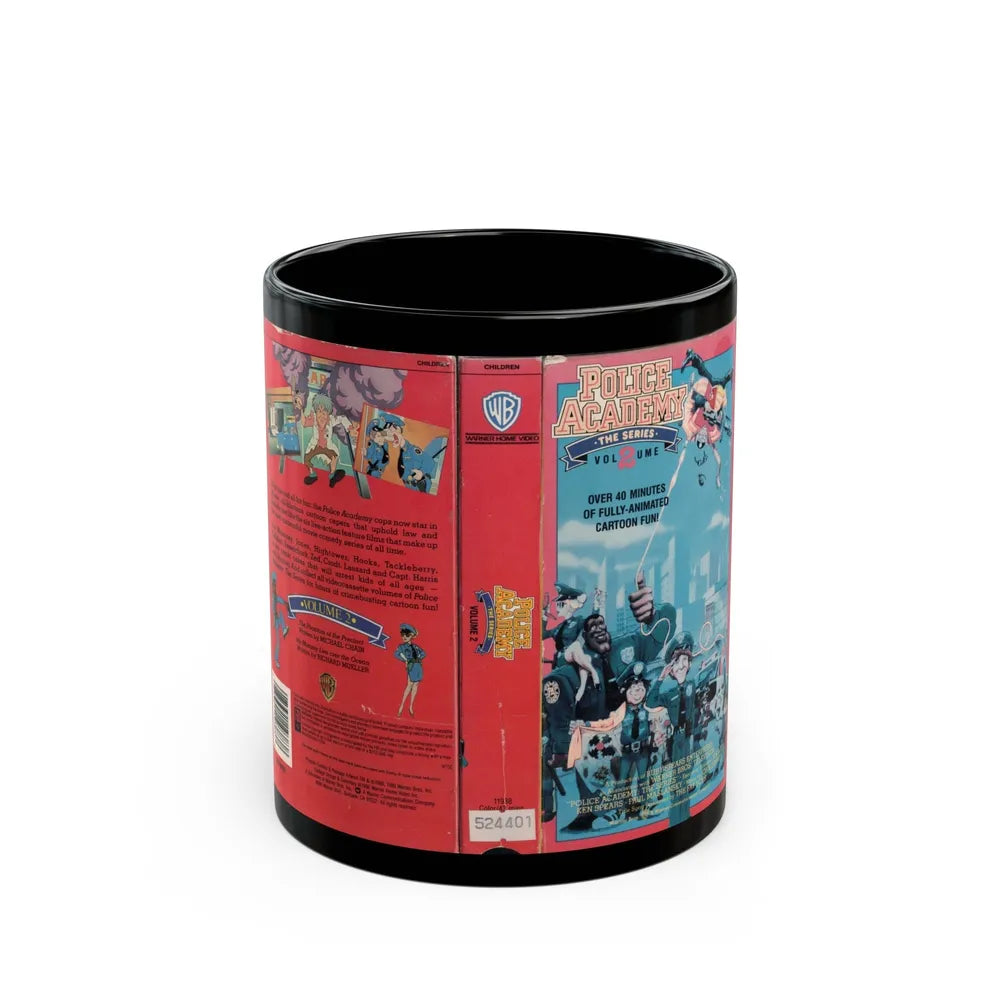 POLICE ACADEMY THE ANIMATED SERIES VOLUME 2 (VHS COVER) - Black Coffee Mug-11oz-Go Mug Yourself