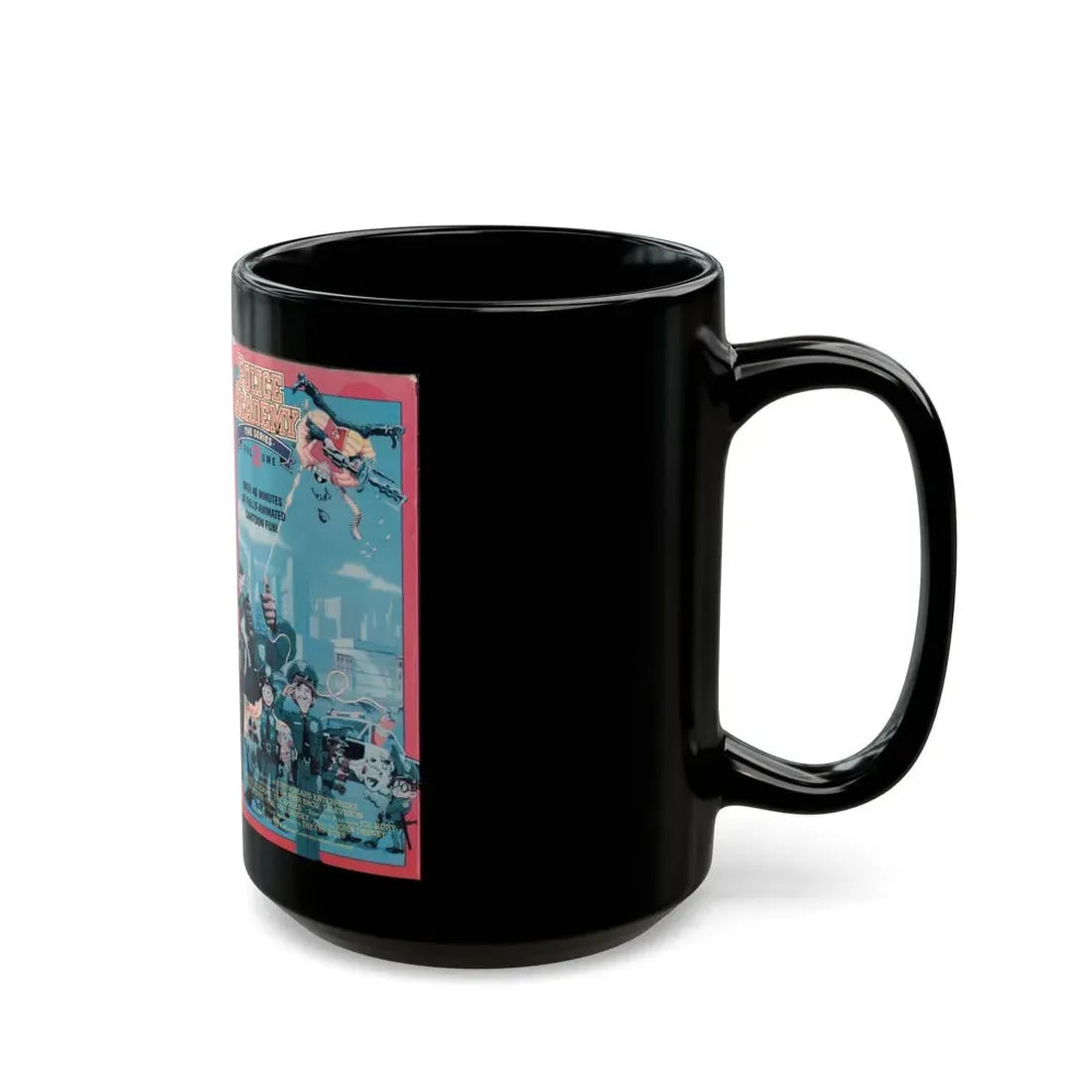 POLICE ACADEMY THE ANIMATED SERIES VOLUME 2 (VHS COVER) - Black Coffee Mug - Go Mug Yourself