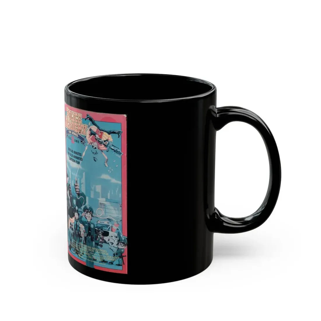 POLICE ACADEMY THE ANIMATED SERIES VOLUME 2 (VHS COVER) - Black Coffee Mug - Go Mug Yourself