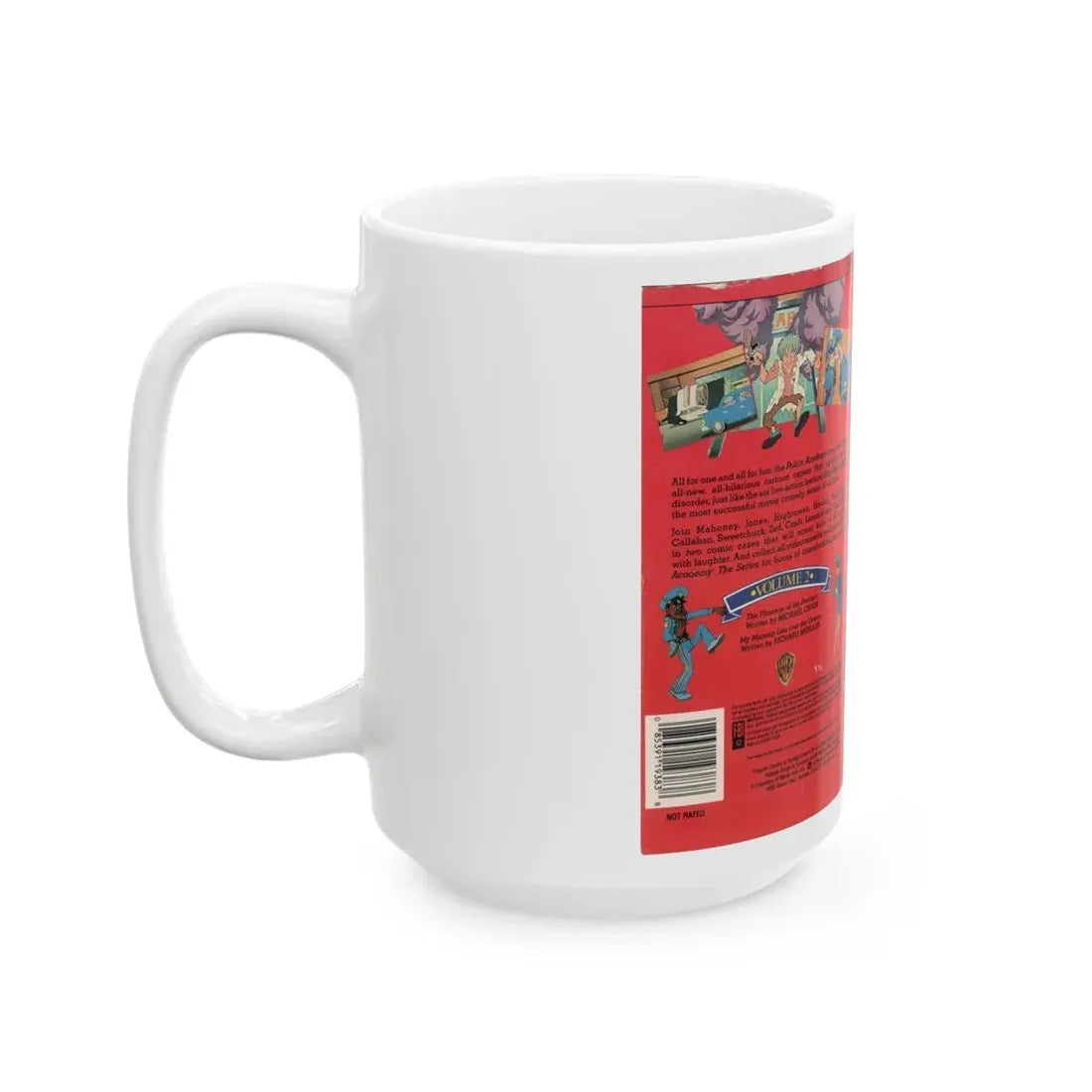 POLICE ACADEMY THE ANIMATED SERIES VOLUME 2 (VHS COVER) - White Coffee Mug - Go Mug Yourself