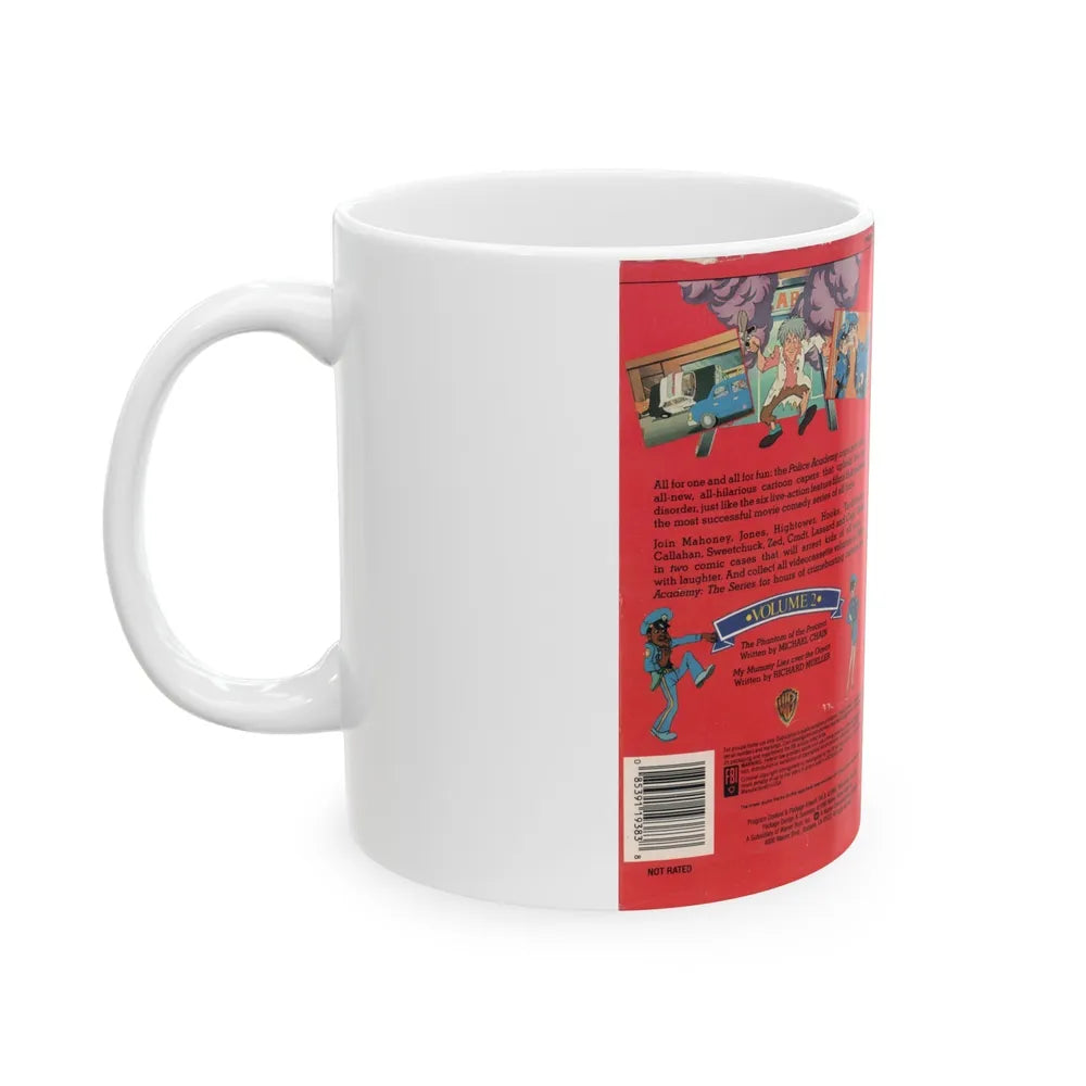 POLICE ACADEMY THE ANIMATED SERIES VOLUME 2 (VHS COVER) - White Coffee Mug-Go Mug Yourself