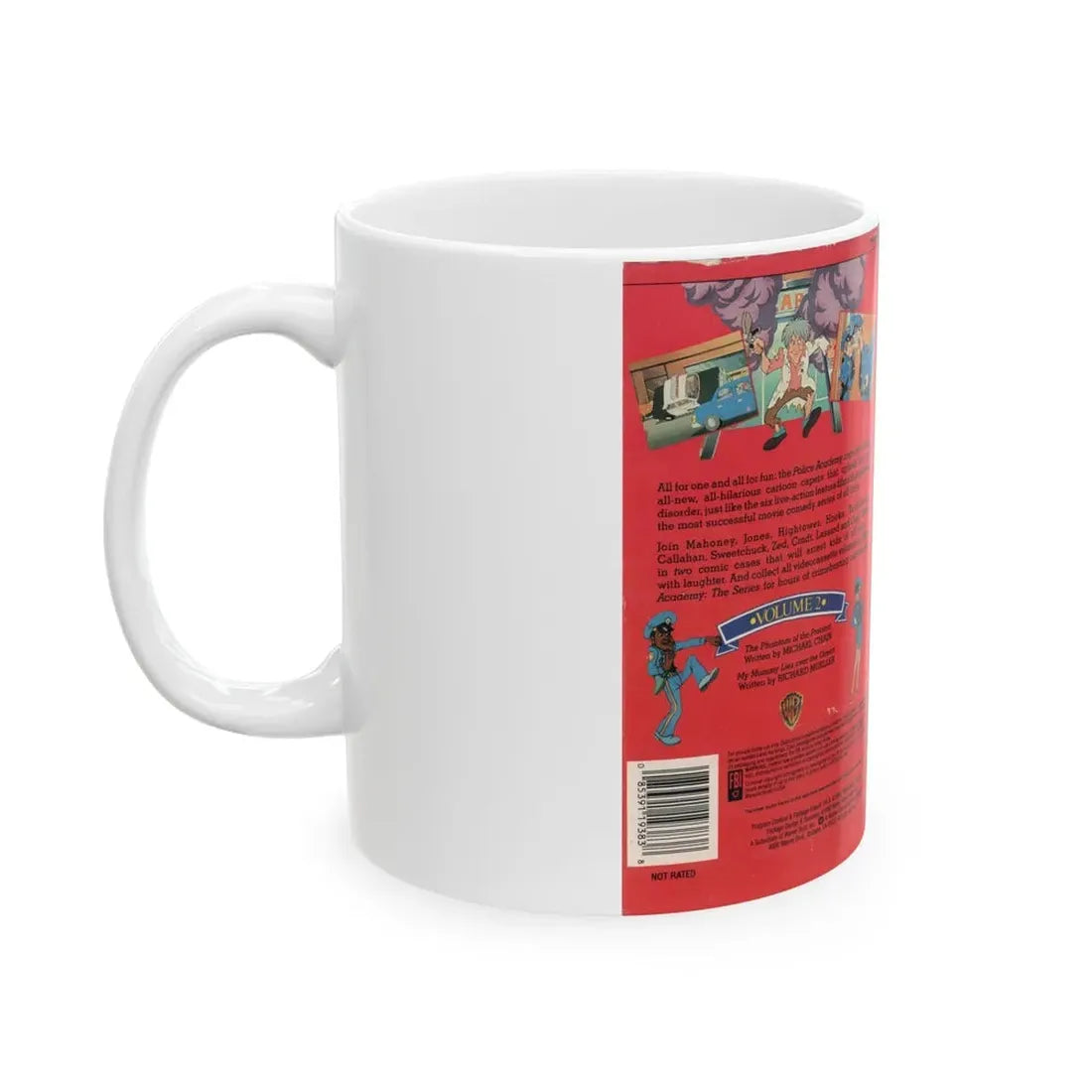 POLICE ACADEMY THE ANIMATED SERIES VOLUME 2 (VHS COVER) - White Coffee Mug - Go Mug Yourself
